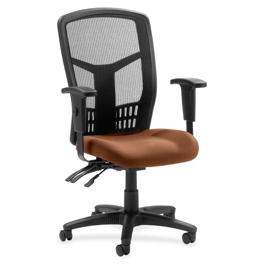 Lorell Executive High-back Mesh Chair - Canyon Nutmeg Seat Color - Vinyl Seat Material - Black Back Color - Mesh Back Material - Black Frame Color - Steel, Plastic Frame Material - High Back - 5-star Base - 1 Each