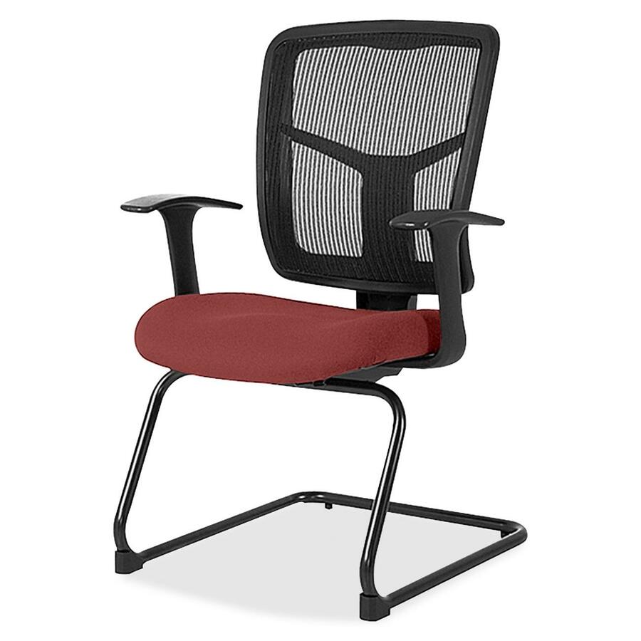 Lorell ErgoMesh Series Mesh Back Guest Chair with Arms - Shire Tulip Seat Color - Mesh, Fabric Seat Material - Black Back Color - Mesh Back Material - Cantilever Base - Black - 1 Each