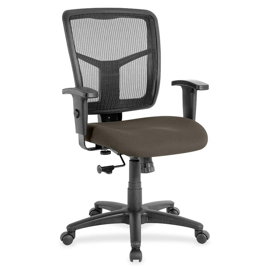Lorell Ergomesh Managerial Mesh Mid-back Chair - Shire Stonewall Seat Color - Fabric Seat Material - Black Back Color - Black Frame Color - 5-star Base - 1 Each