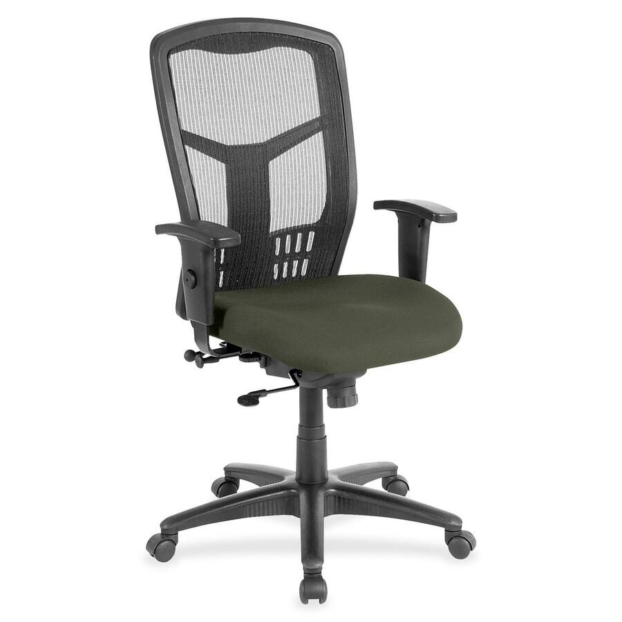 Lorell Executive Mesh High-back Swivel Chair - Perfection Olive Green Seat Color - Fabric Seat Material - Steel Frame Material - 1 Each