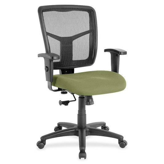 Lorell Ergomesh Managerial Mesh Mid-back Chair - Fuse Cress Seat Color - Fabric Seat Material - Black Back Color - Black Frame Color - 5-star Base - 1 Each