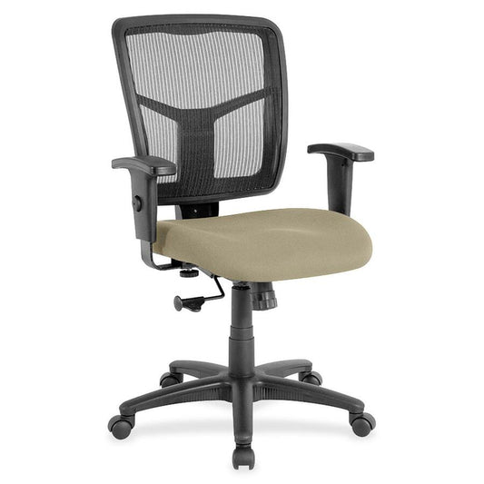 Lorell Ergomesh Managerial Mesh Mid-back Chair - Forte Pumice Seat Color - Fabric Seat Material - Black Back Color - Black Frame Color - 5-star Base - 1 Each