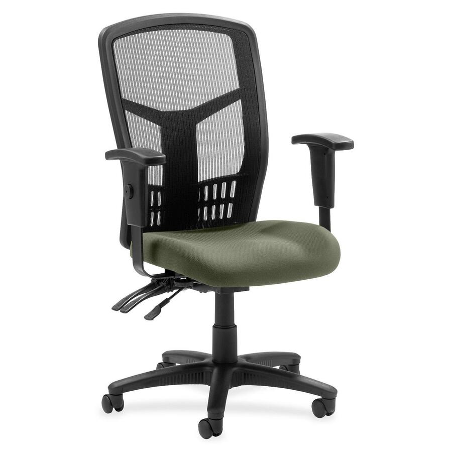 Lorell Executive High-back Mesh Chair - Shire Sage Seat Color - Mesh Fabric Seat Material - Black Back Color - Black Frame Color - 5-star Base - Black - 1 Each