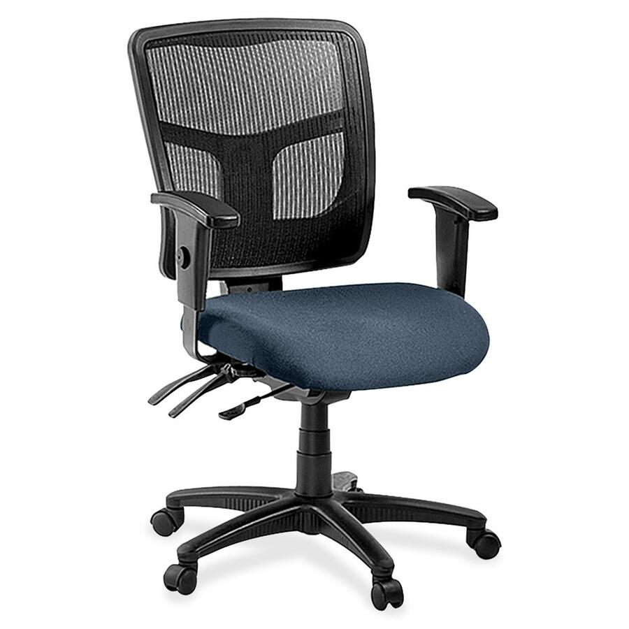Lorell ErgoMesh Series Managerial Mesh Mid-Back Chair - Shire Chesapeake Seat Color - Fabric Seat Material - Black Back Color - Black Frame Color - 5-star Base - Black - 1 Each