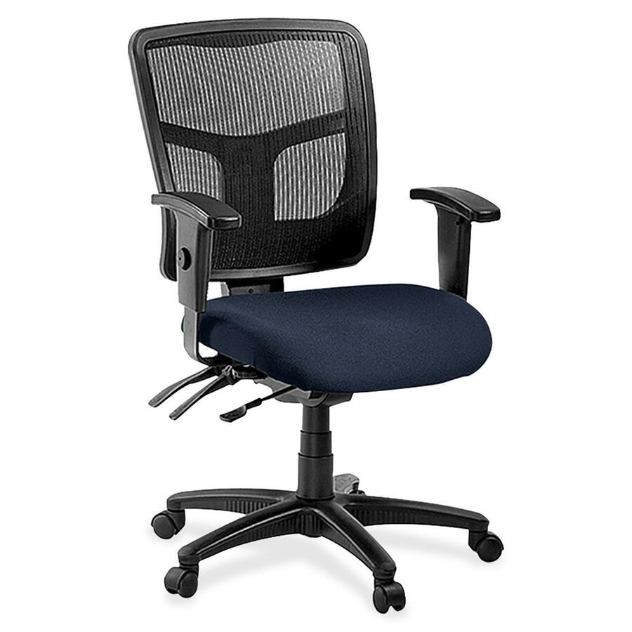Lorell ErgoMesh Series Managerial Mesh Mid-Back Chair - Forte Cadet Seat Color - Fabric Seat Material - Black Back Color - Black Frame Color - 5-star Base - Black - 1 Each