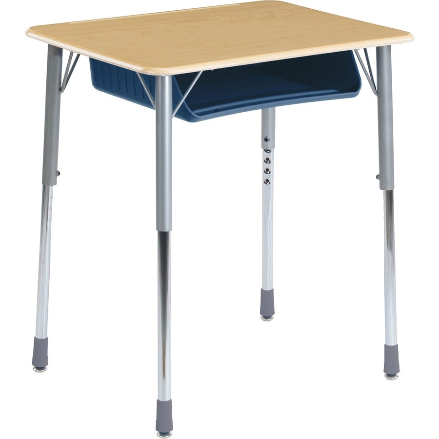 Virco Open Front Student Book Box Desk - Maple Top - Student - Navy, Silver Mist - 2 / Carton