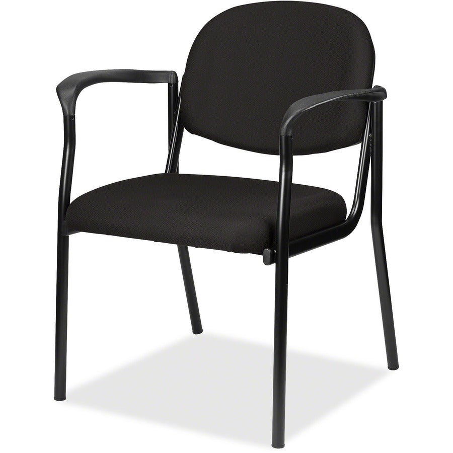 Eurotech Dakota 8011 Guest Chair - Black Seat Color - Fabric Seat Material - Black Back Color - Fabric Back Material - Steel Frame Material - Four-legged Base - Perfection Black - 1 Each