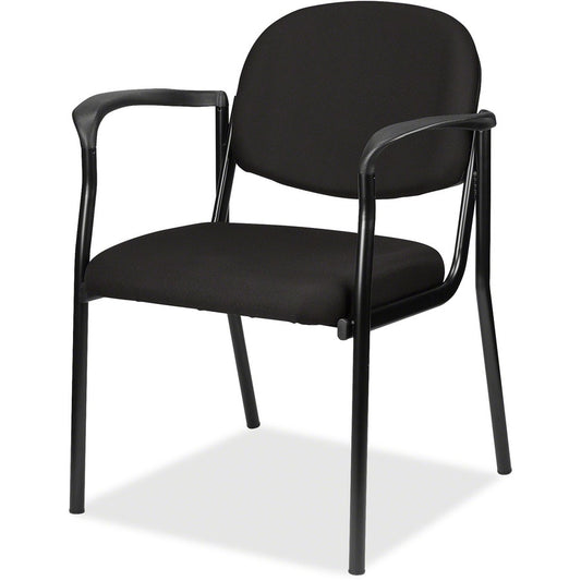 Eurotech Dakota 8011 Guest Chair - Black Seat Color - Fabric Seat Material - Black Back Color - Fabric Back Material - Steel Frame Material - Four-legged Base - Perfection Black - 1 Each