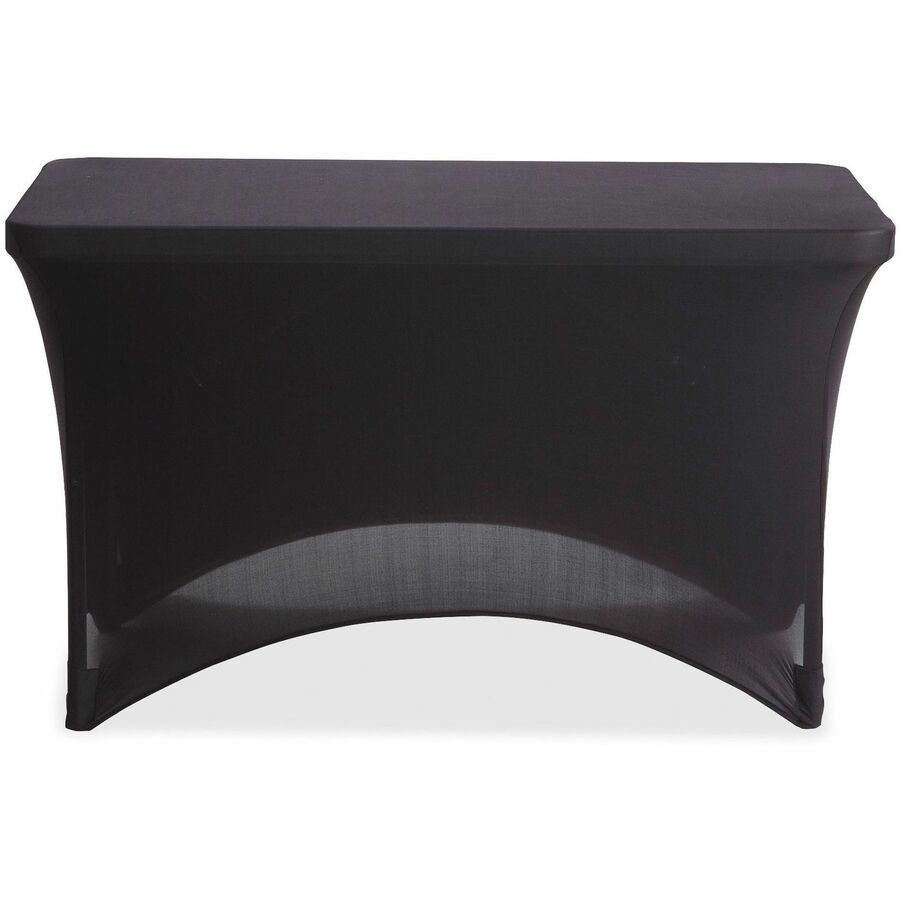 Iceberg 4' Stretchable Fabric Table Cover - Polyester, Spandex - Black - 1 Each