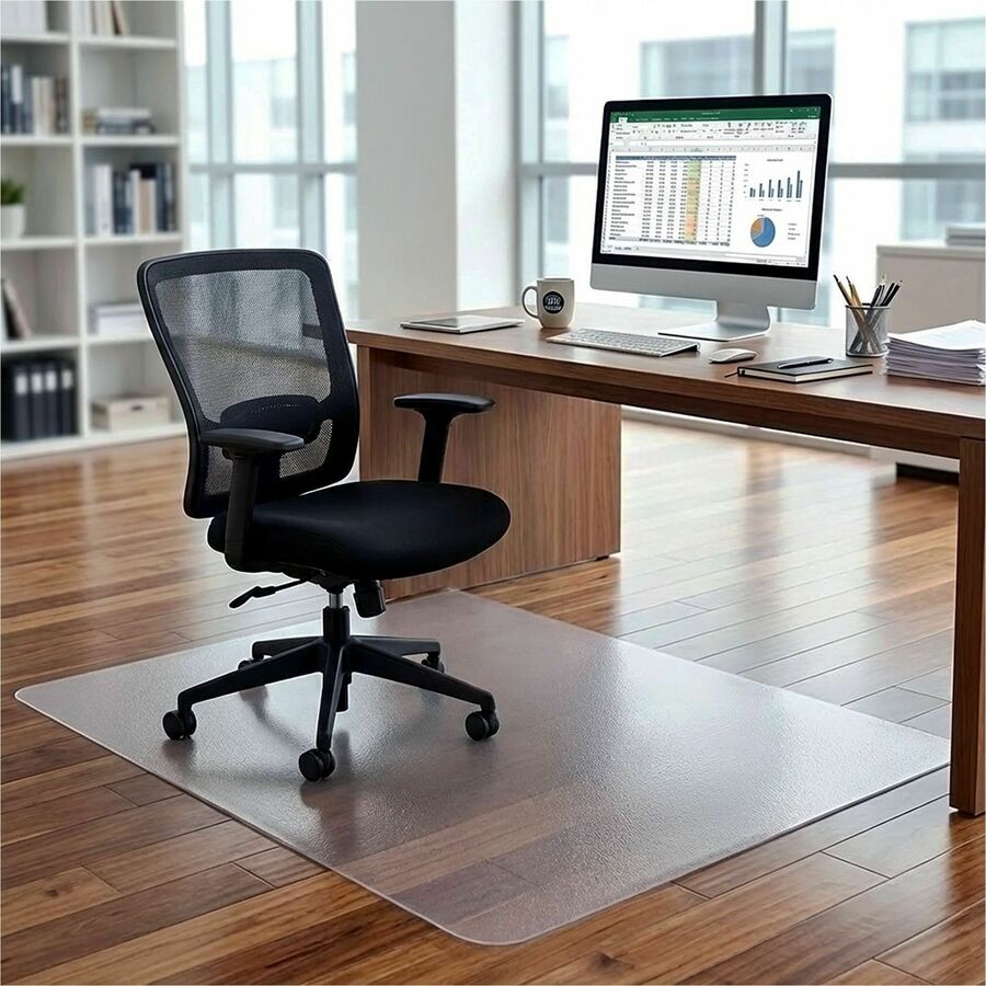 Lorell Oversized Chair Mat for Hard Floors - 60" x 79" - Hard Floor - 60" Width x 79" Depth x 0.075" Thickness - Rectangular - Polycarbonate - Clear - 1 Each