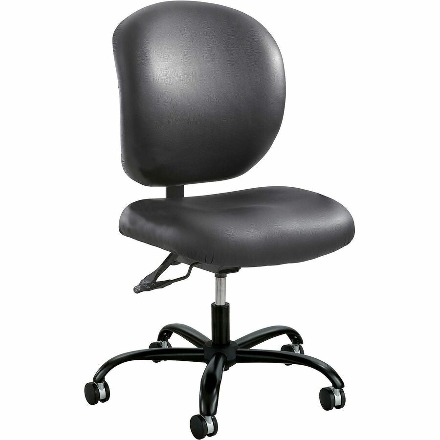 Safco Alday 24/7 Task Chair - Black Seat Color - Polyester Seat Material - Black Back Color - Vinyl Back Material - 5-star Base - Black - 1 Each
