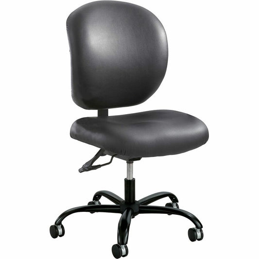 Safco Alday 24/7 Task Chair - Black Seat Color - Polyester Seat Material - Black Back Color - Vinyl Back Material - 5-star Base - Black - 1 Each