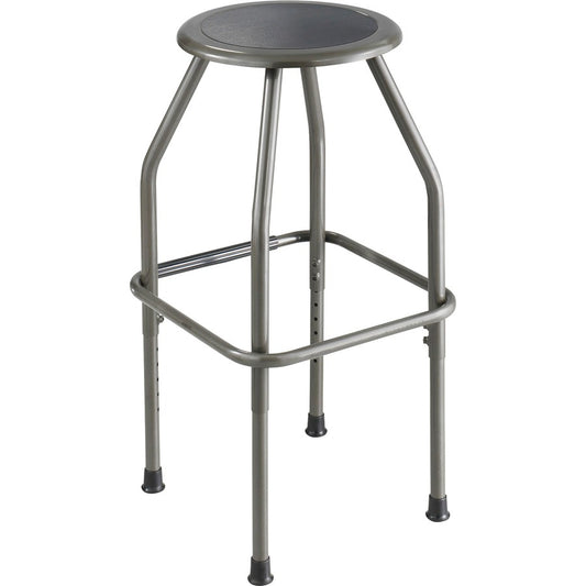 Safco Adjustable Height Diesel Stool Trolley - Polyurethane Seat Material - Powder Coated Frame Color - Steel Frame Material - Four-legged Base - Pewter - 1 Each