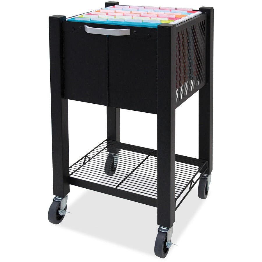 Vertiflex InstaCart Sidekick File Cart - 4 Casters - 2.75" Caster Size - Steel - 15.50" Width x 13.75" Depth x 26.25" Height - Black - 1 Each