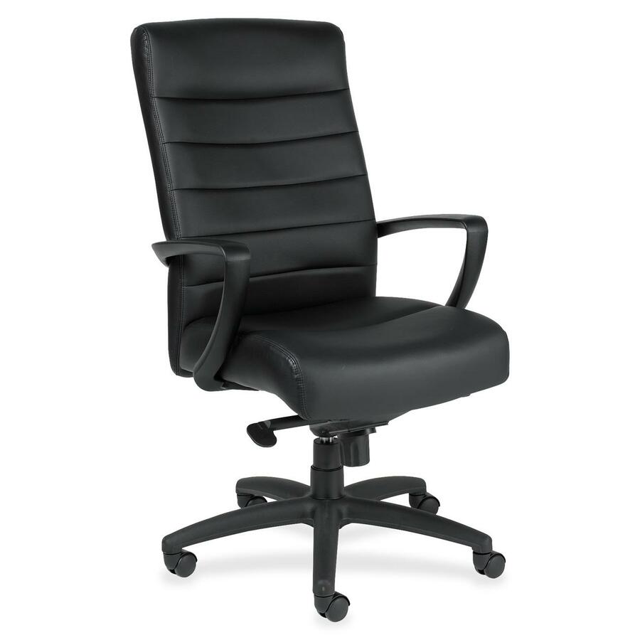 Eurotech Manchester High Back Executive Chair - Black Seat Color - Leather Seat Material - Black Back Color - Leather Back Material - Steel Frame Material - 5-star Base - 1 Each