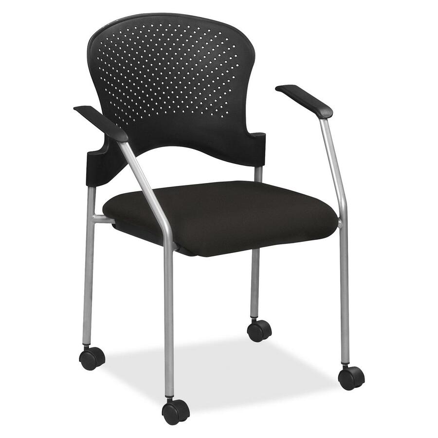 Eurotech Breeze Chair with Casters - Black Seat Color - Fabric Seat Material - Black Back Color - Gray Frame Color - Steel Frame Material - Four-legged Base - Perfection Black - 1 Each