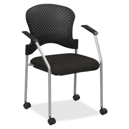 Eurotech Breeze Chair with Casters - Black Seat Color - Fabric Seat Material - Black Back Color - Gray Frame Color - Steel Frame Material - Four-legged Base - Perfection Black - 1 Each