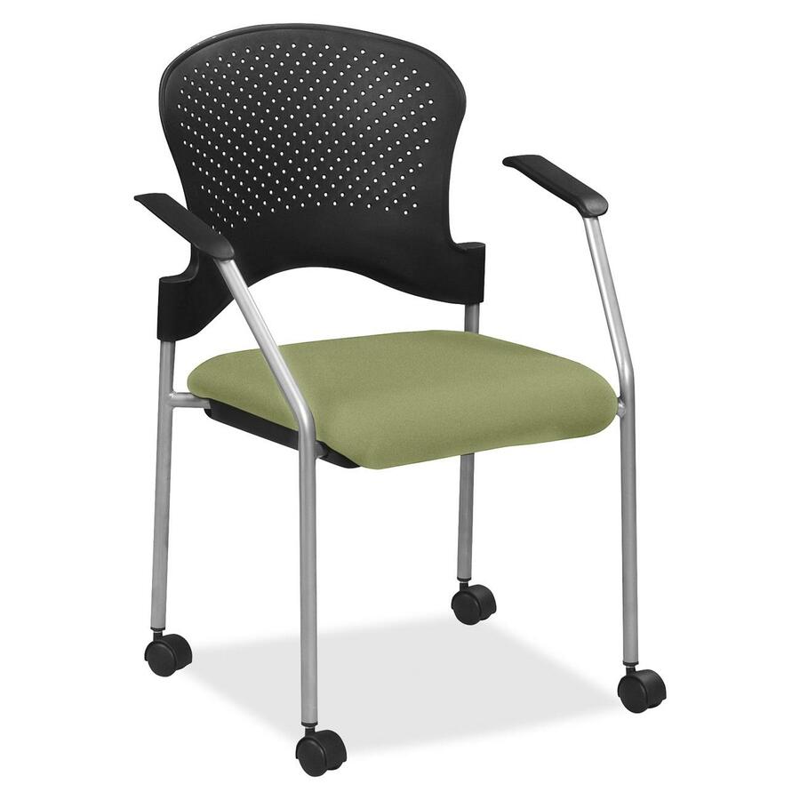 Eurotech breeze FS8270 Stacking Chair - Cress Seat Color - Fabric Seat Material - Cress Back Color - Gray Frame Color - Steel Frame Material - Four-legged Base - Fuse Cress - 1 Each
