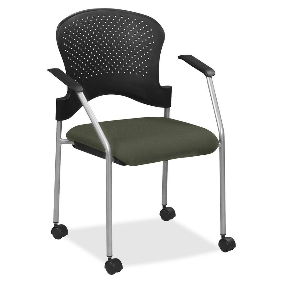 Eurotech Breeze Chair with Casters - Olive Green Seat Color - Fabric Seat Material - Olive Green Back Color - Gray Frame Color - Steel Frame Material - Four-legged Base - Perfection Olive Green - 1 Each