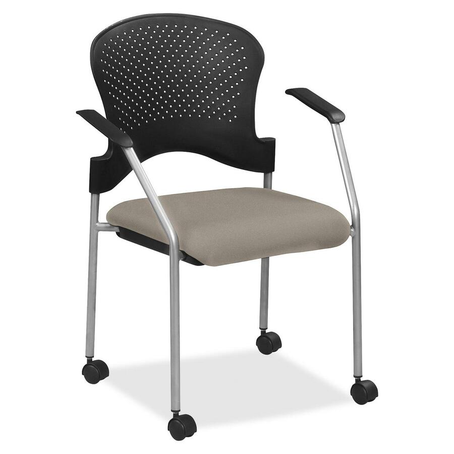 Eurotech breeze FS8270 Stacking Chair - Fossil Seat Color - Fabric Seat Material - Fossil Back Color - Gray Frame Color - Steel Frame Material - Four-legged Base - Insight Fossil - 1 Each