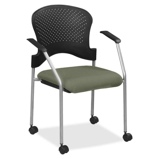 Eurotech breeze FS8270 Stacking Chair - Sage Seat Color - Fabric Seat Material - Sage Back Color - Gray Frame Color - Steel Frame Material - Four-legged Base - Shire Sage - 1 Each