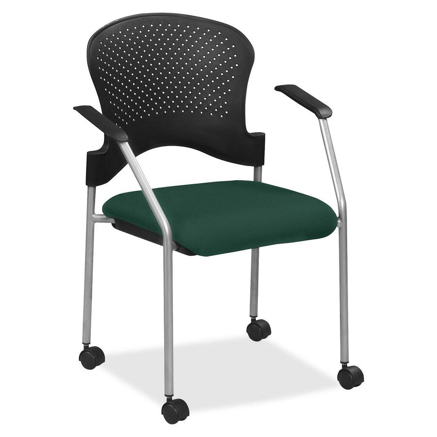 Eurotech breeze FS8270 Stacking Chair - Forest Seat Color - Fabric Seat Material - Forest Back Color - Gray Frame Color - Steel Frame Material - Four-legged Base - Insight Forest - 1 Each