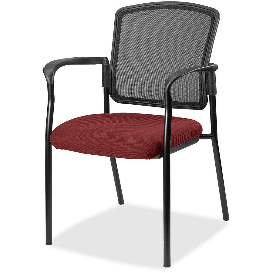 Lorell Mesh Back Stackable Guest Chair - Expo Festive Seat Color - Black Frame Color - 1 Each