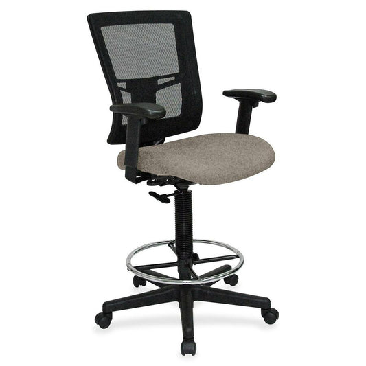 Lorell Mesh Back Drafting Stool - Fossil Seat Color - Black Frame Color - 1 Each