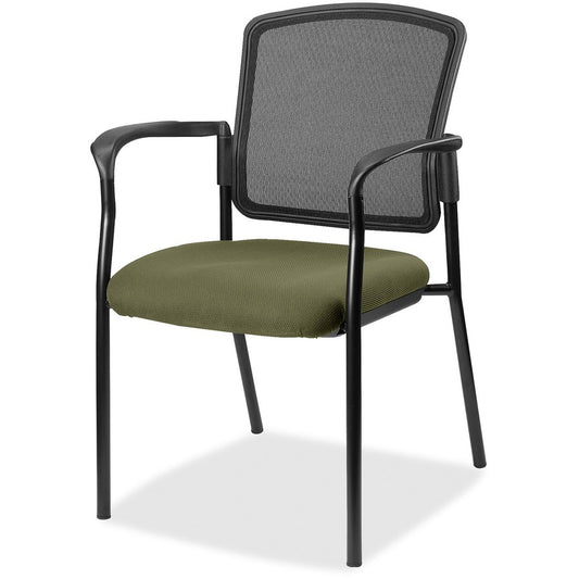 Lorell Mesh Back Stackable Guest Chair - Expo Leaf Seat Color - Black Frame Color - 1 Each