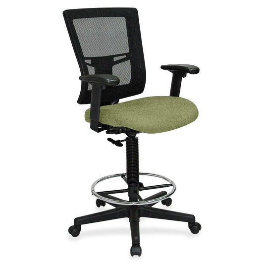Lorell Mesh Back Drafting Stool - Fuse Cress Seat Color - Black Frame Color - 1 Each