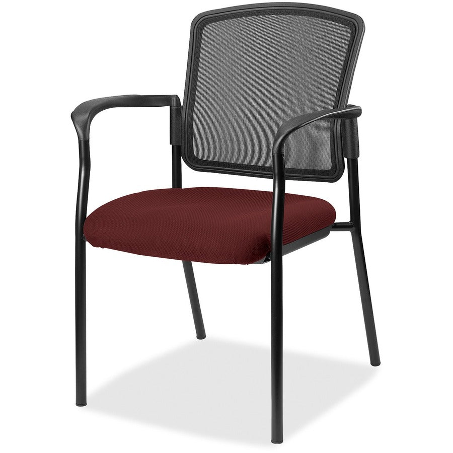 Lorell Mesh Back Stackable Guest Chair - Forte Port Seat Color - Black Frame Color - 1 Each
