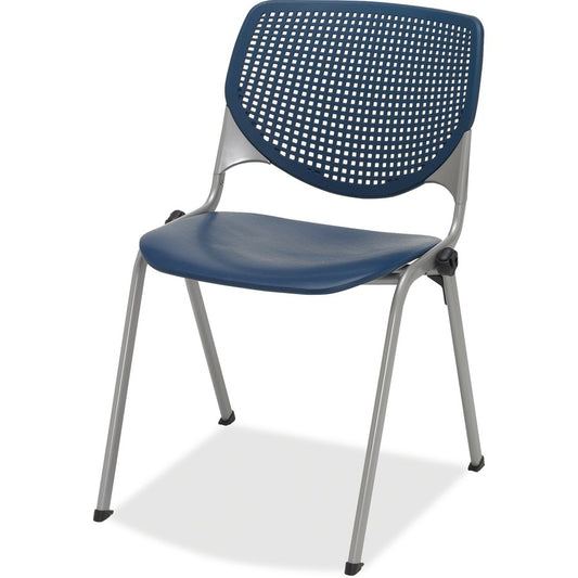KFI 2300 Kool Series - Navy Seat Color - Polypropylene Seat Material - Navy Back Color - Polypropylene, Aluminum Alloy Back Material - Silver, Powder Coated Frame Color - Steel Frame Material - Four-legged Base - Armrest - 1 Each