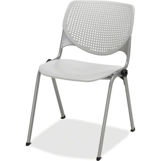 KFI 2300 Kool Series - Light Gray Seat Color - Polypropylene Seat Material - Light Gray Back Color - Polypropylene, Aluminum Alloy Back Material - Silver, Powder Coated Frame Color - Steel Frame Material - Four-legged Base - Armrest - 1 Each