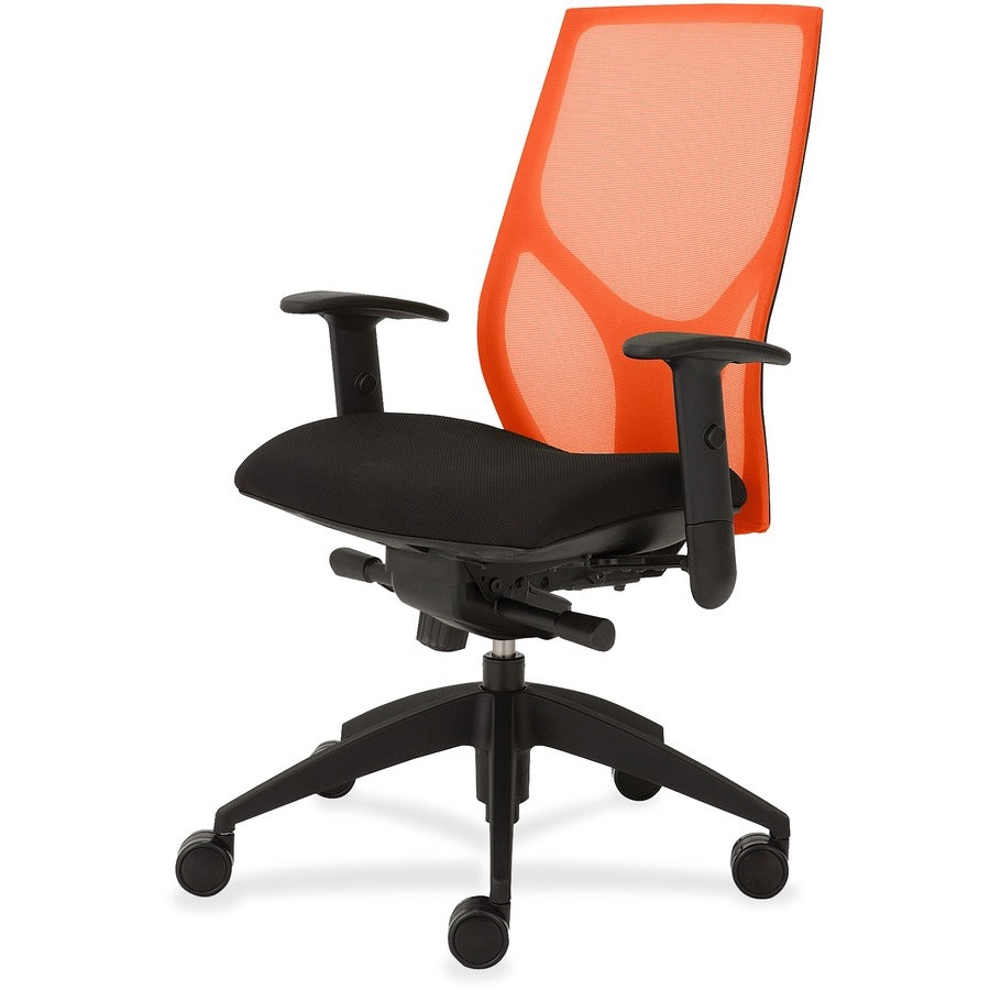 9 to 5 Seating Vault 1460 Task Chair - Onyx Seat Color - Orange Back Color - 5-star Base - 1 Each