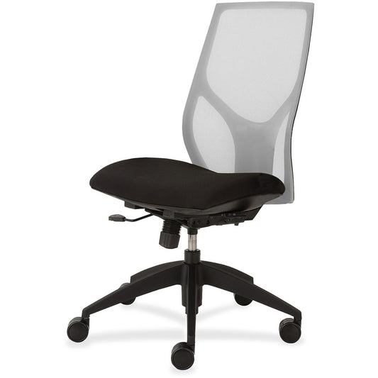 9 to 5 Seating Vault 1460 Armless Task Chair - Onyx Seat Color - White Back Color - 5-star Base - 1 Each