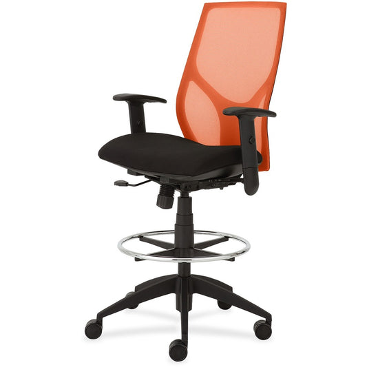 9 to 5 Seating Vault 1468 Task Stool - Onyx Seat Color - Orange Back Color - 5-star Base - 1 Each