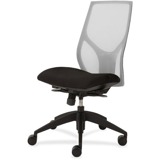 9 to 5 Seating Vault 1460 Armless Task Chair - Onyx Seat Color - White Back Color - 5-star Base - 1 Each