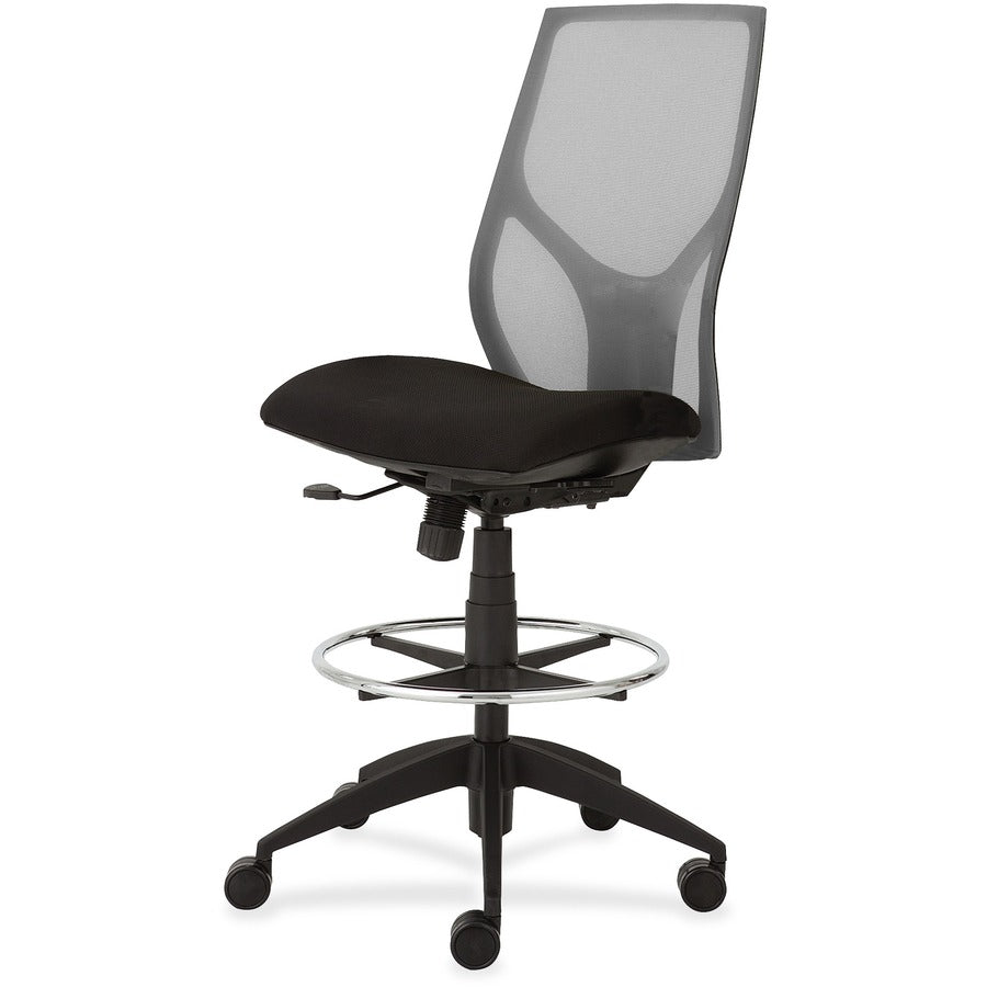 9 to 5 Seating Vault 1468 Armless Task Stool - Onyx Seat Color - Gray Back Color - 5-star Base - 1 Each