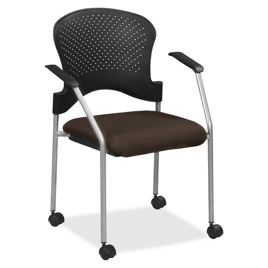 Eurotech breeze FS8270 Stacking Chair - Fudge Seat Color - Fabric Seat Material - Fudge Back Color - Gray Frame Color - Steel Frame Material - Four-legged Base - Forte Fudge - 1 Each