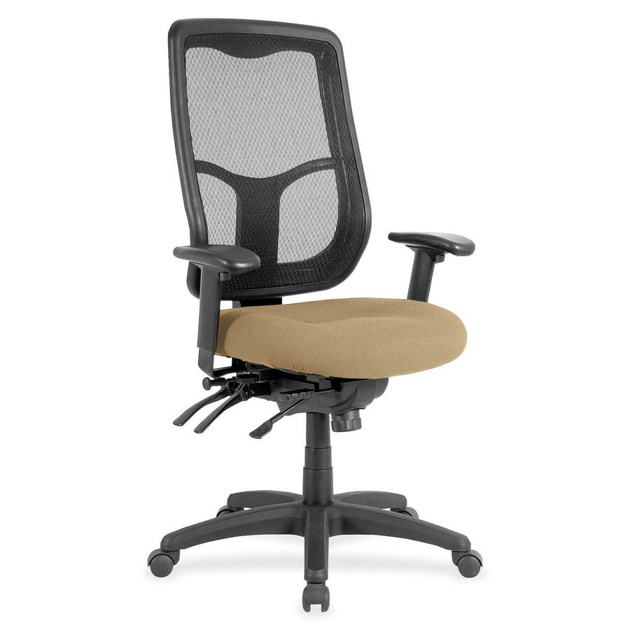 Eurotech Apollo High Back Multi-funtion Task Chair - Beige Seat Color - Fabric Seat Material - Black Back Color - Black Frame Color - 5-star Base - Perfection Beige - 1 Each