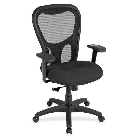 Eurotech Apollo MM9500 Highback Executive Chair - Tuxedo Seat Color - Fabric Seat Material - 5-star Base - Expo Tuxedo - 1 Each