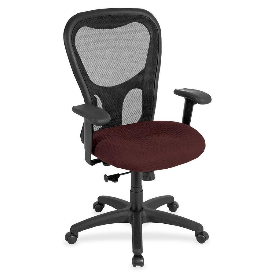 Eurotech Apollo Synchro High Back Chair - Burgundy Seat Color - Fabric Seat Material - 5-star Base - Perfection Burgundy - 1 Each
