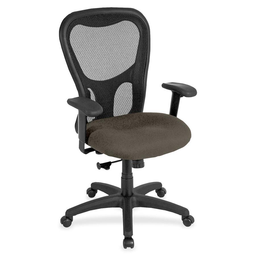 Eurotech Apollo Synchro High Back Chair - Stonewall Seat Color - Fabric Seat Material - 5-star Base - Shire Stonewall - 1 Each