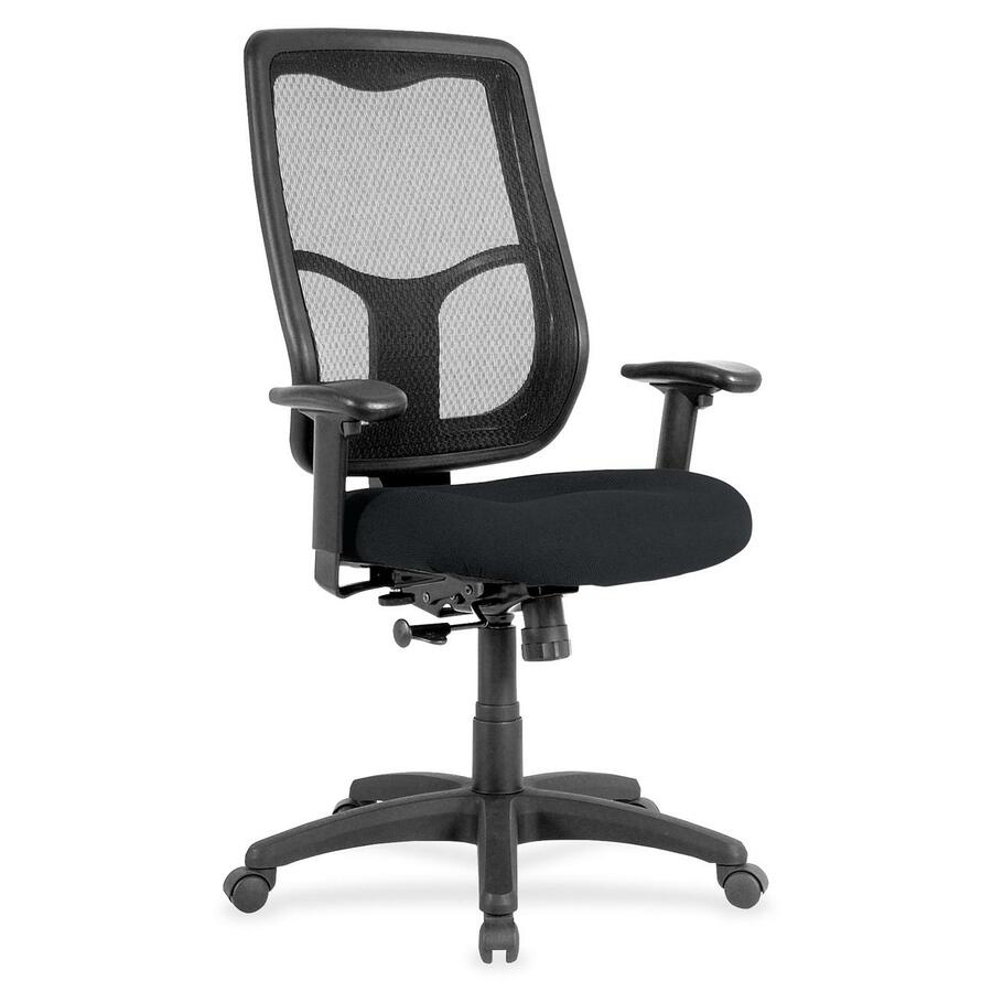 Eurotech Apollo High Back Synchro Task Chair - Ebony Seat Color - Fabric Seat Material - 5-star Base - Insight Ebony - 1 Each