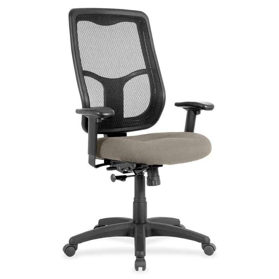 Eurotech Apollo High Back Synchro Task Chair - Fossil Seat Color - Fabric Seat Material - 5-star Base - Insight Fossil - 1 Each