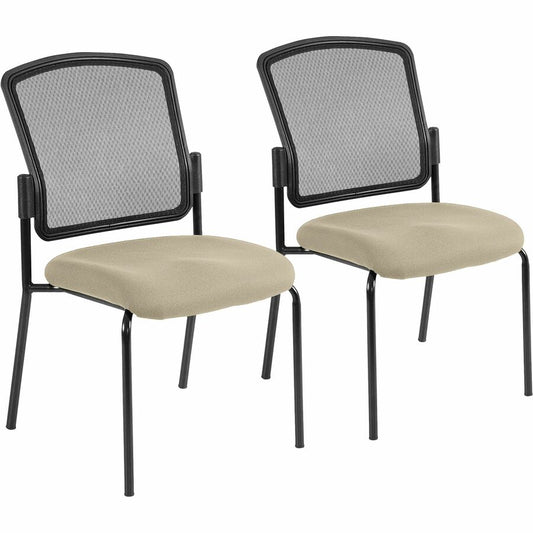 Eurotech Dakota 2 Guest Chair - Travertine Seat Color - Fabric Seat Material - Steel Frame Material - Four-legged Base - Shire Travertine - 2 / Carton