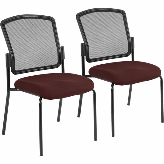 Eurotech Dakota 2 Guest Chair - Burgundy Seat Color - Fabric Seat Material - Steel Frame Material - Four-legged Base - Perfection Burgundy - 2 / Carton