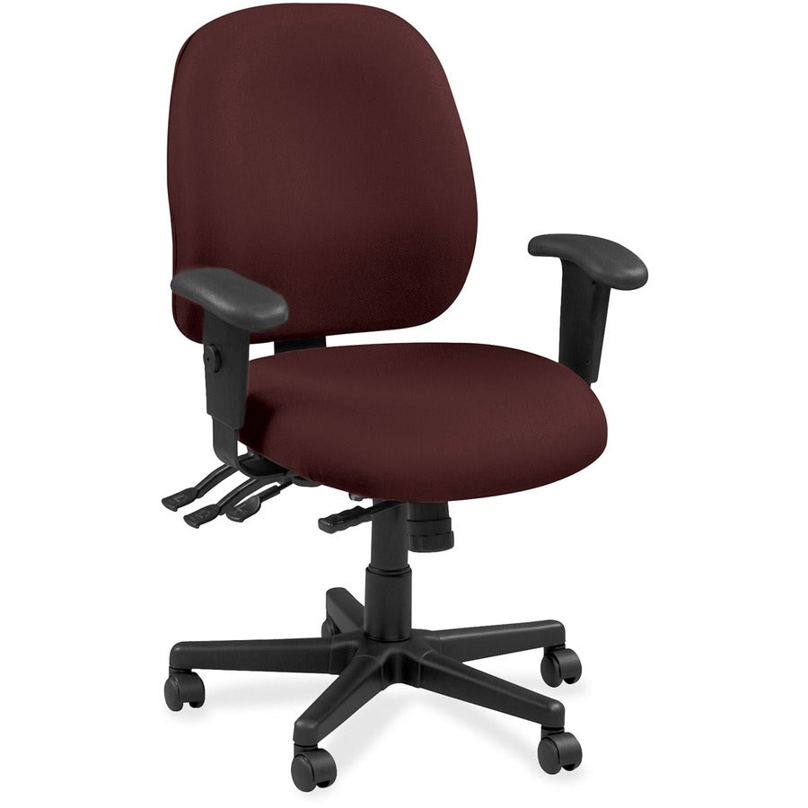 Eurotech 4x4 49802A Task Chair - Burgundy Seat Color - Leather Seat Material - Burgundy Back Color - Leather Back Material - 5-star Base - Perfection Burgundy - 1 Each
