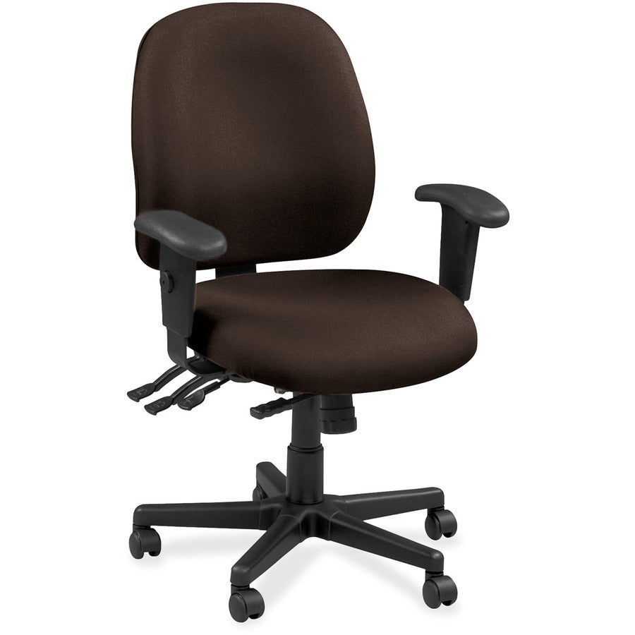 Eurotech 4x4 49802A Task Chair - Fudge Seat Color - Leather Seat Material - Fudge Back Color - Leather Back Material - 5-star Base - Forte Fudge - 1 Each