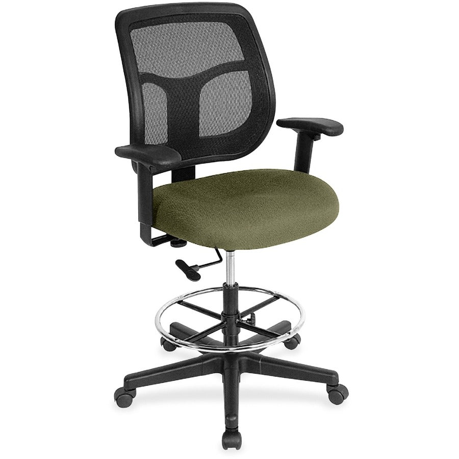 Eurotech Apollo DFT9800 Drafting Stool - Leaf Seat Color - Fabric Seat Material - 5-star Base - Expo Leaf - 1 Each